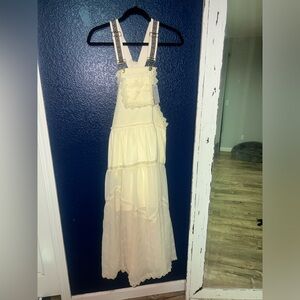 Boho overall dress cream color brand new Medium